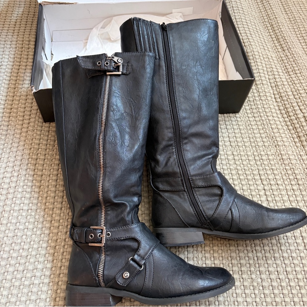 Guess Black Knee-High Boots